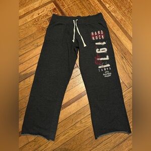 Hard Rock Cafe Black and Gray Sweatpants